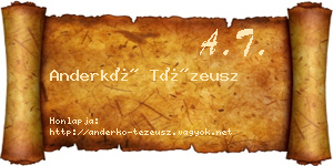 Anderkó Tézeusz névjegykártya